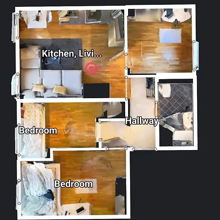 Bright 3-bedroom Near Center Leilighet